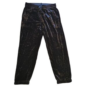 J. Crew Velvet Baggy Jogger Pants, 6, Black Crushed Velour Cozy Drawstring Loose